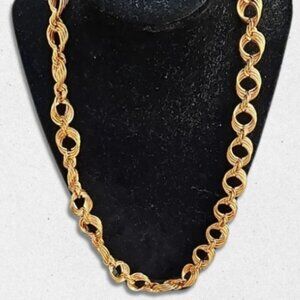 Milor Twisted Circle Chain Necklace Long Length Lobster Clasp Durable Gold W OS